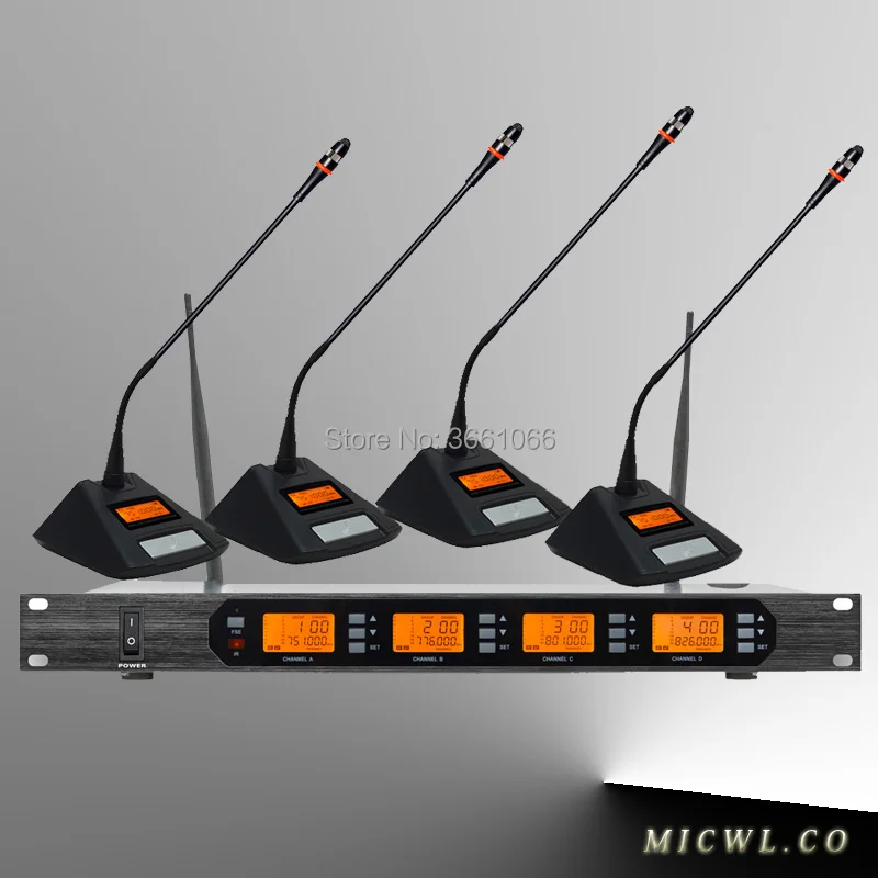 

Micwl.Audio D400 4x100 Channel Digital Wireless Microphone System Receiver +Handheld or Bodypack or Gooseneck