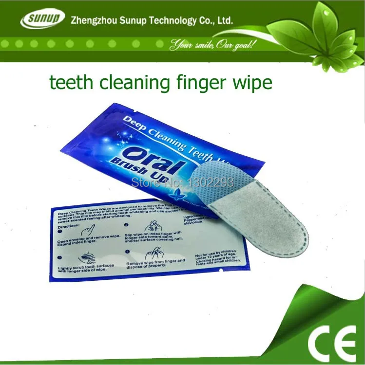 Free shipping 300 pieces / lot , teeth whitening finger wipes , finger
