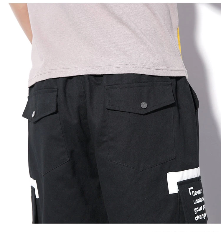 Мужские летние хип-хоп мульти накладные карманы мешковатые спортивные шорты мужские Лоскутные повседневные короткие спортивные шорты в