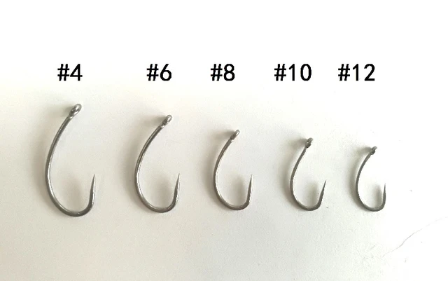 100 X Nickel Black Coated Barbless Carp Hooks, Curve Shank Style