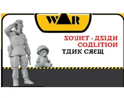 1/35 советский Танк человек один рисунок с медведем современная игрушка Смола модель миниатюрный комплект Unassembly Неокрашенный