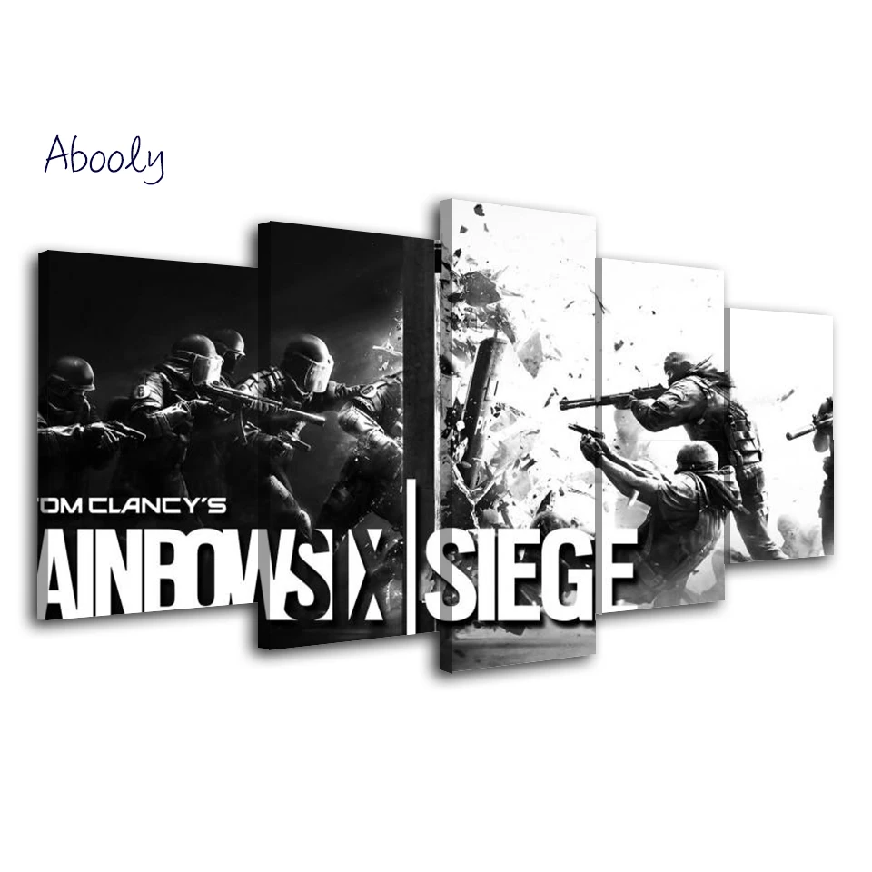 5Piece Wall Decor Rainbow Six Siege Canvas Prints Video Game Poster