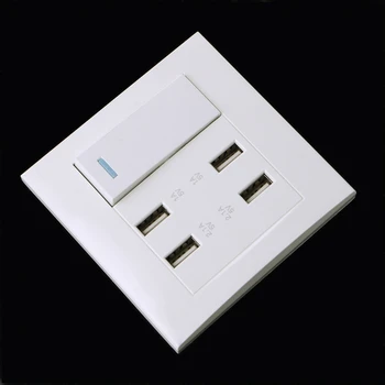 

220V 10A Wall Switch Socket 4 Port USB Charger Power Outlet Adapter Panel G07 Great Value April 4