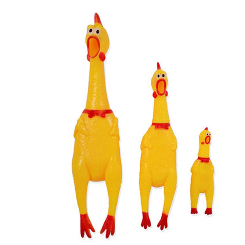 Hot Sale L Yellow Sound Chicken Pet Toy Dog Cat Non toxic Rubber Chew
