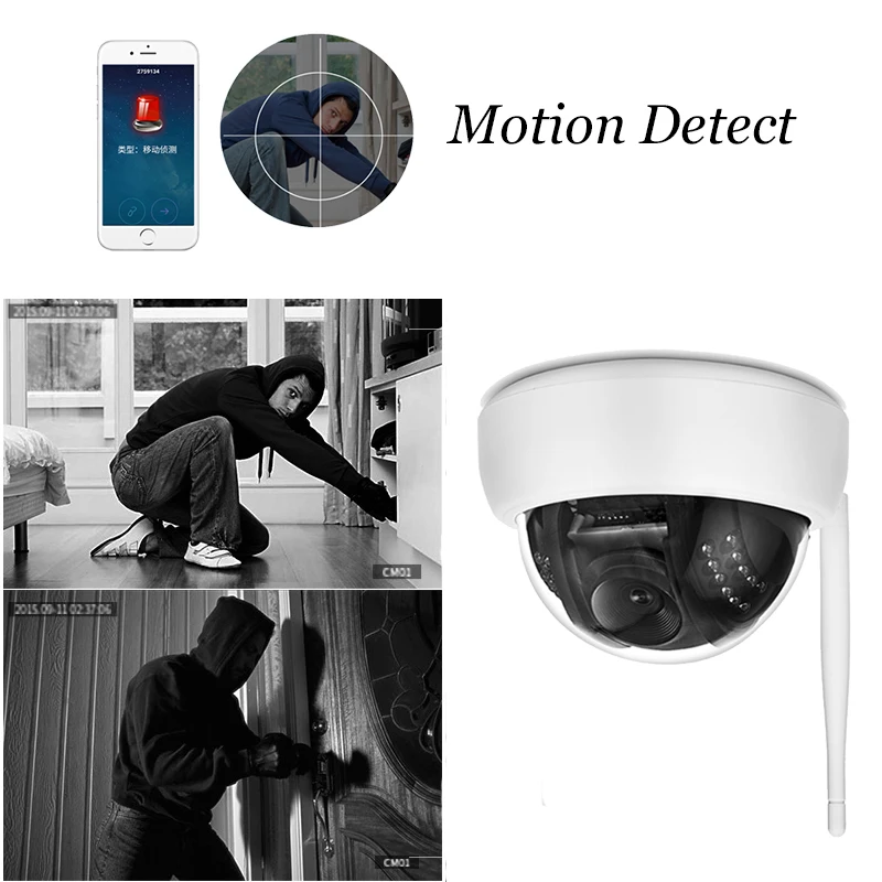 1080P HD Беспроводная sd карта купольная ip камера CCTV WiFi инфракрасное ночное видение