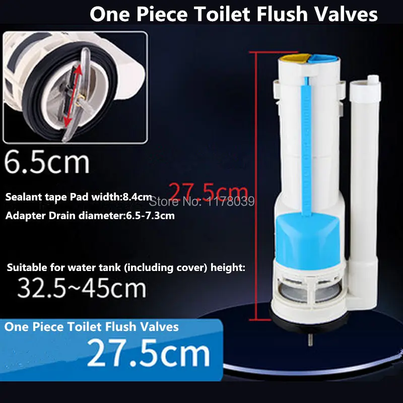 hand prssing type Toilet Flush Valves,27.5cm Toilet Flush Drain Valves