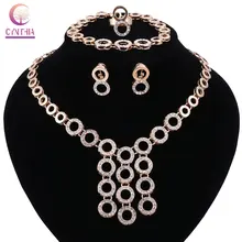 Fashion Gold Color Nigerian Wedding Jewelry For Women Party Dubai Jewelry Sets Bride Vintage Costume Jewellery Sets