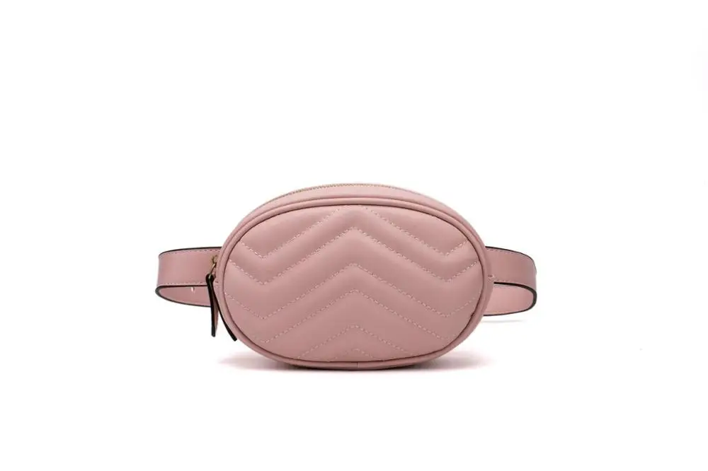 Caker, женская сумка на пояс с блестками, Пчелой, бабочкой, с ремнем, с заклепками, вышивка V, Алмазная решетка, в форме сердца, круглая сумка на плечо - Цвет: Pink 19x13x6