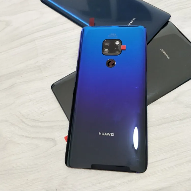 Новая задняя крышка из закаленного стекла для huawei mate 20, запасные части, задняя крышка для батареи, корпус+ рамка для камеры+ крышка для вспышки