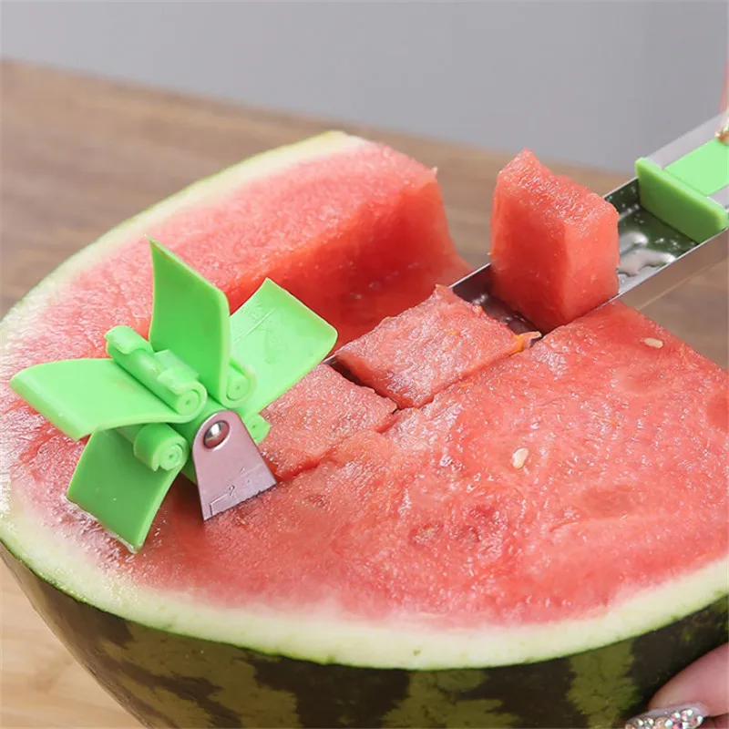 

CTREE 1 Pcs Stainless Steel Watermelon Windmill Slicer Creative Melon Fruit Fast Cutting Machine Safety Kitchen Gadgets C1291