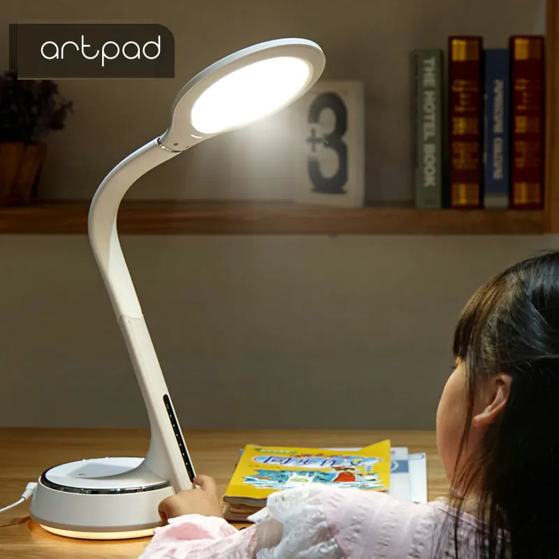 

Artpad 42PCS LED Beads Modern Office Study Table Lamp 7 Levels Brightness Touch Dimmer Switch Eye Care Reading Light For Desk