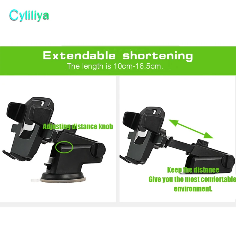 Perfect 50 Easy One Touch 3 Car Mount Universal Phone Holder 360 Degree Suction Cup Cradle Stand Holders for iPhone X Samsung S8 Note 8 14