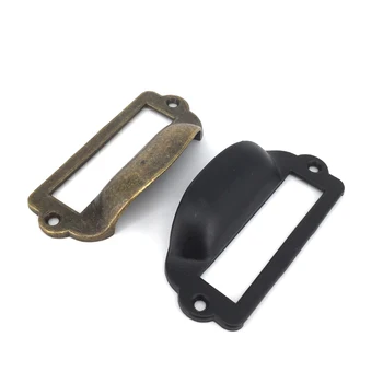 

10PCS Antique Label Frame Card Holder Cabinet Drawer Door Tag Pulls Handle Drawer Box Case Cupboard Carpenter Use Frame Pull