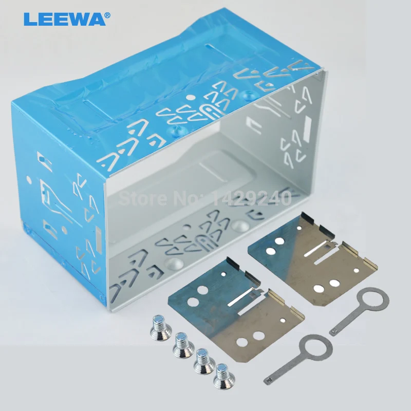 

LEEWA car refitting dvd frame/front bezel/audio panel for ISO 2DIN Installation Cage Metal Cage With Brackets/Screws/Keys