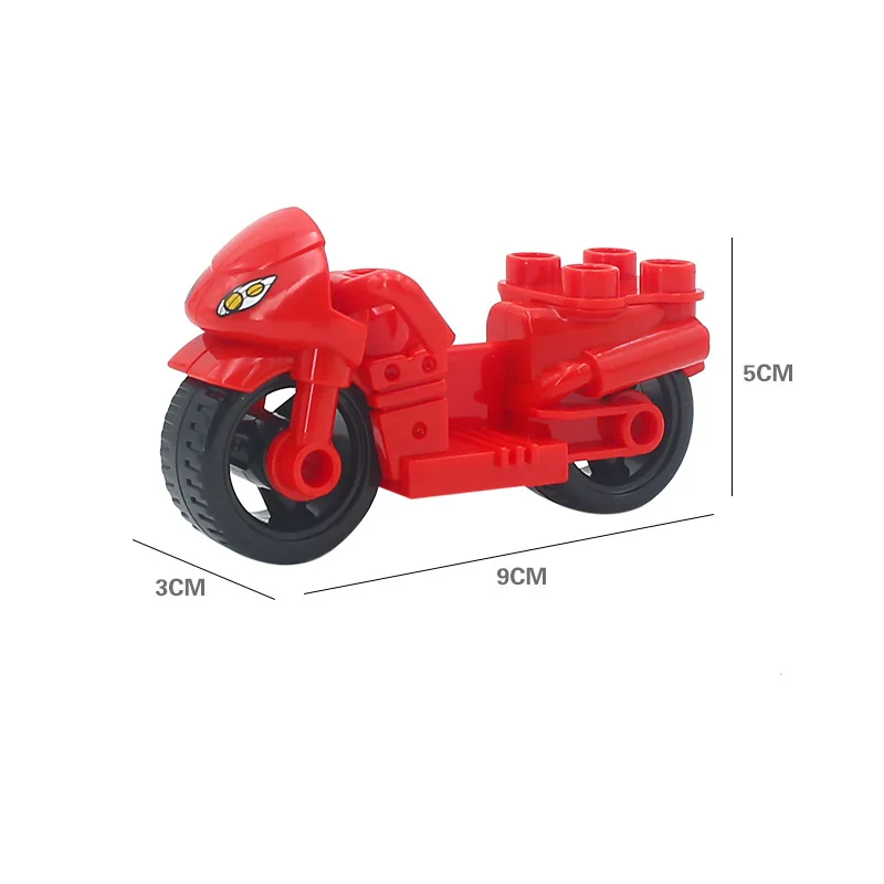 

Motor Legoing Duplo Motorcycles Figures Red Big Size Blocks Baby Educational Doll Birthday Gifts Duploe Motorcycle MOC Model KIt
