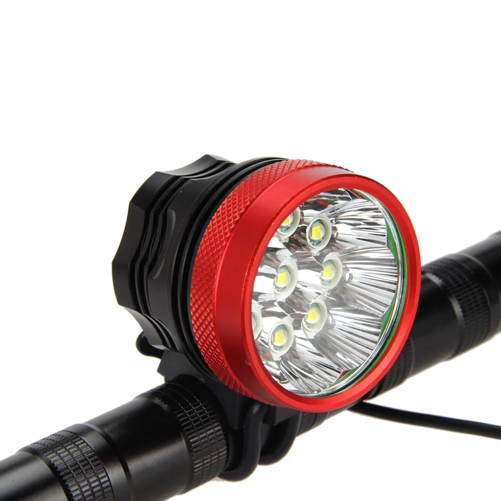 Top 15000lm 9x XML T6 LED Bicycle Bike Lamp HeadLamp Torch Laser Rear Light 9T6+12000mAh Battery+AC Charger+Red Laser Taillight 1