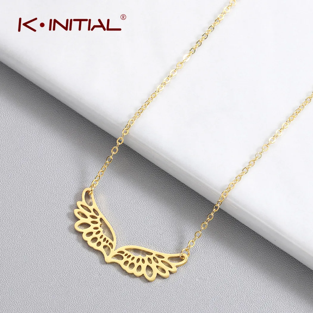 Kinitial Angel крыло чокер ожерелье Filigree Guardian подвески крылья ожерелья для женщин