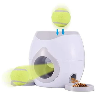 

Pet Tennis Food Reward Machine Dogs Thrower Interactive Game Toy IQ TrainingTreat Pet Ball Launcher Toy Dropshipping for Cat Dog