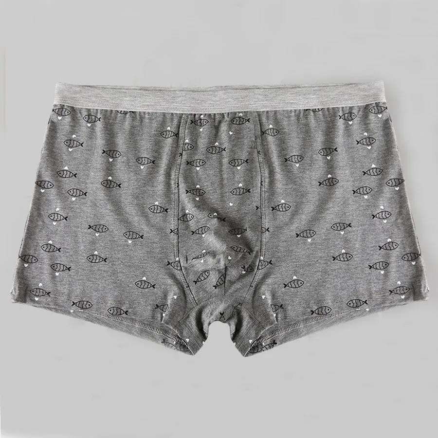 

cotton 6xl 5XL 4XL 140KG Men Super Big super larger size fish style male boxer underwears comfortble gray black option 8807