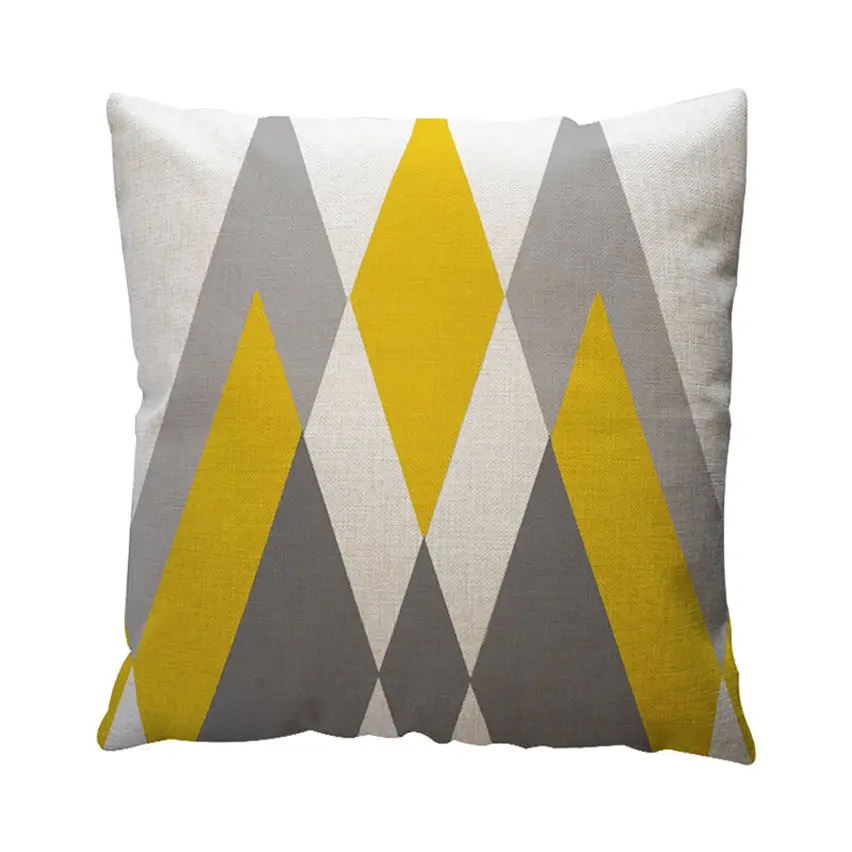 Желтая Геометрическая декоративная хлопковая льняная наволочка серая сетка софа с рисунком подушка для автомобильного кресла декоративная подушка для дома L4