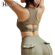 Женский ударопрочный спортивный бюстгальтер, сетчатый бюстгальтер для фитнеса и тренировок, ударопрочный укороченный топ для бега, спортзала, регулируемый бюстгальтер с пряжкой для йоги