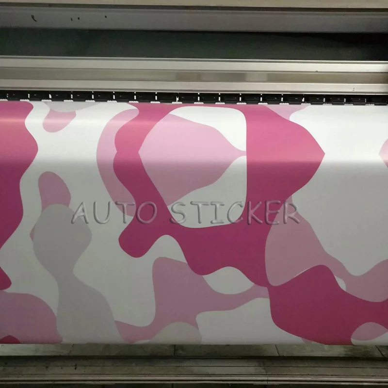 5/10/15/20/25/30m*1.52m Pink White Big Snow Camouflage Wrap Adhesive PVC  Film Car Wrap Racing Car Camo Sticker Vehicle DIY Decal