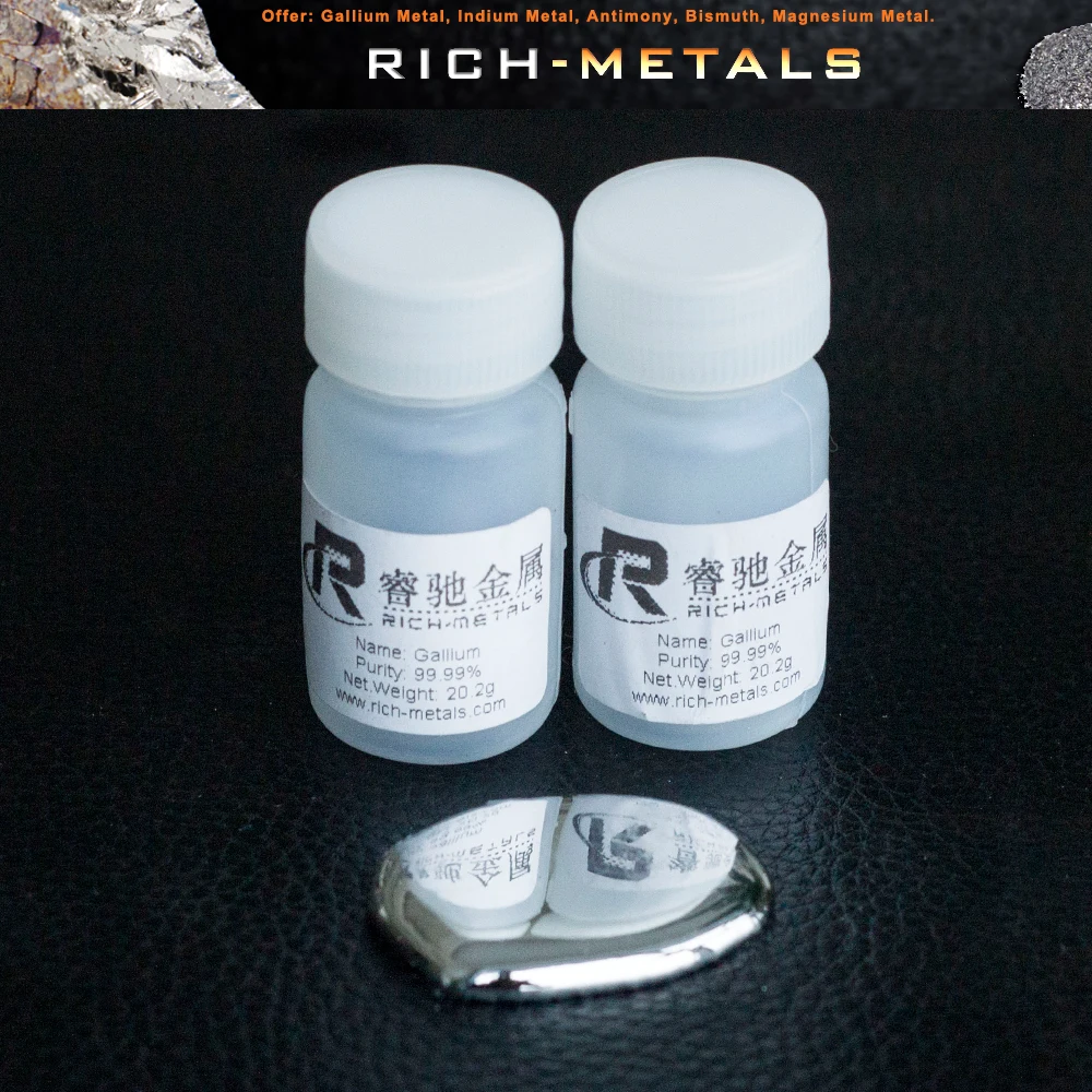 Gallium Metal 99.99 Pure 20 Grams, Liquid Gallium Element 31 Materials AliExpress