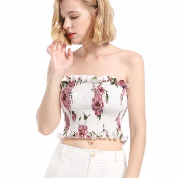 

Summer new printed sexy women's wrapped chest hot sale fashion women's wrapped chest hollowed out slim sexy female tube top