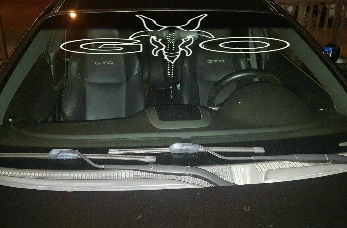 Для Pontiac GTO козел лобовое стекло виниловая наклейка баннер (любой цвет) |