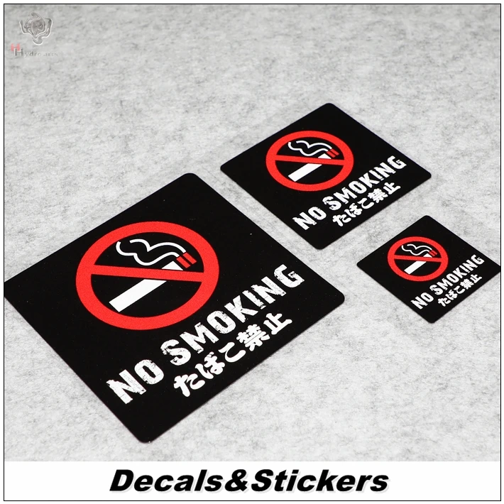 

NO.L056 No-Smoking Banning Sign 3M Reflective Modified Stickers Car Glass MOTO GP Waterproof Decals Racing Motorcycle
