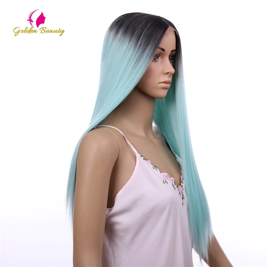 Golden Beauty 22-28inch Synthetic Lace Front Wig Straight Long Ombre Cosplay Wig Synthetic Wigs for Black Women