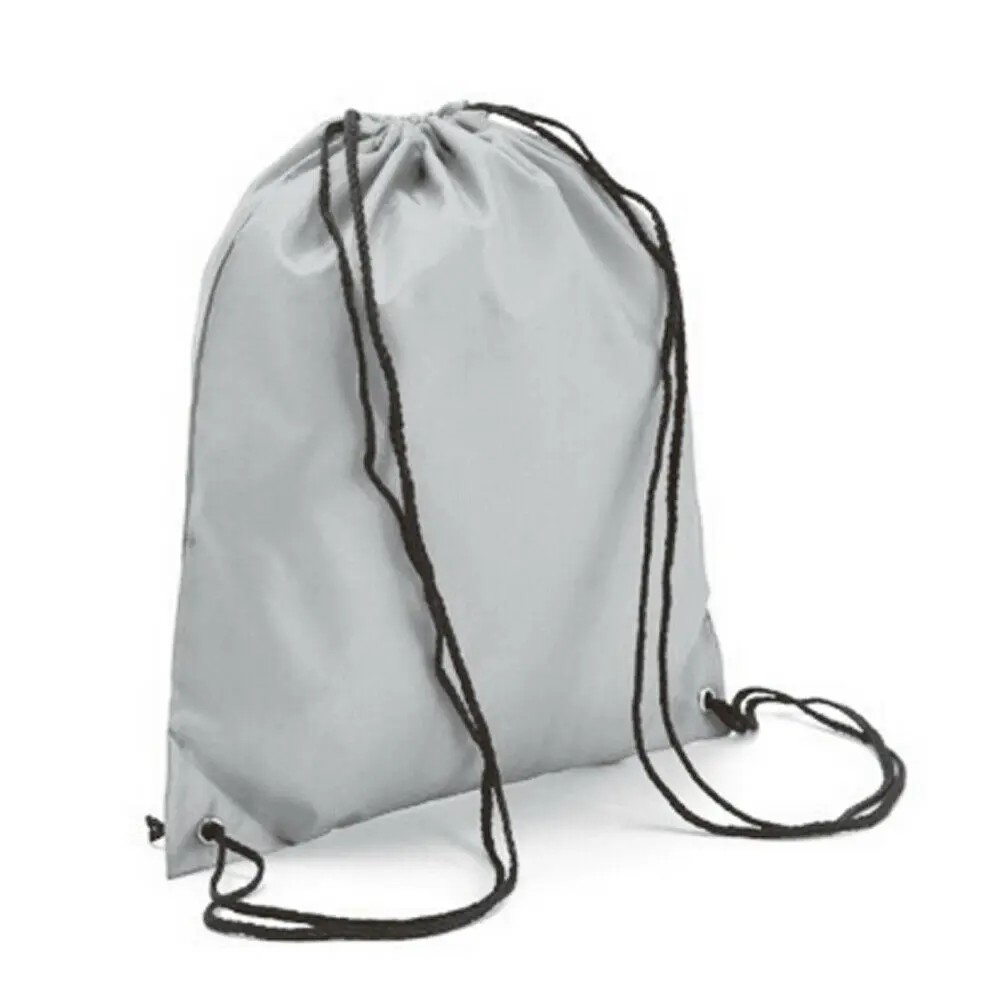 Шнурок назад пакет Cinch Sack Спортивная вместительная сумка школьная сумка для спортивной обуви Новинка - Цвет: Серый