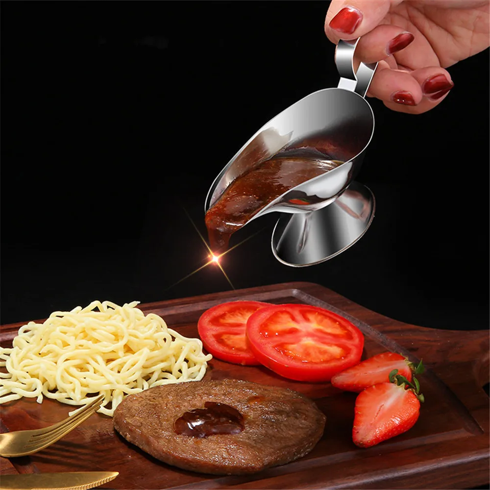 Metal Sauce Container Gravy Boats Stainless Steel Beefsteak Gravy Sauce Boat Container Plate Tableware Kitchen Tools Metal Sauce Container Gravy Boats Stainless Steel Beefsteak Gravy Sauce Boat Container Plate Tableware Kitchen Tools