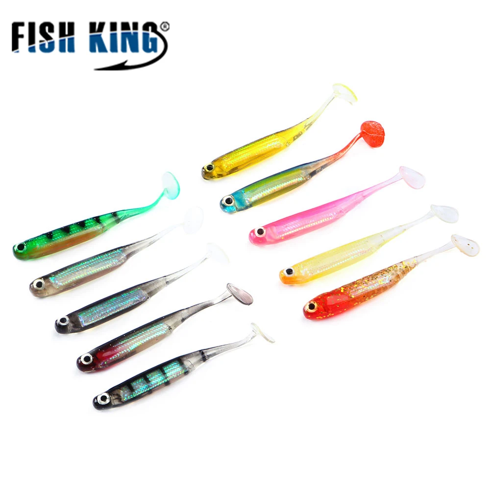  FISH KING Fishing Lure 5pcs Soft Lure Swim Baits Wobblers Bass Shad Worm Fake Fish Fly Fishing Tack