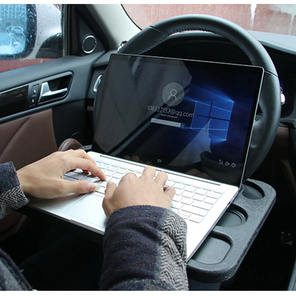 Car Desk Coffee Holder Laptop Computer Table Mounted On The