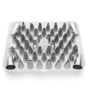

52 pc DIY Dessert Stainless Steel Cup Pan Cake Decorating Tip Sets Dessert Decorater Box Russia Icing Piping Nozzles Pastry Tips