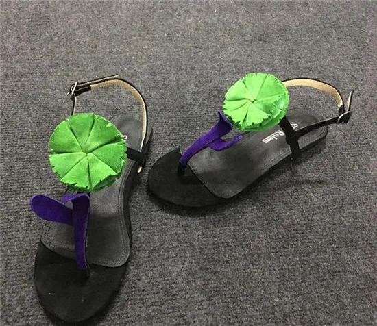 Big Flower Gladiator Sandals Women Summer Shoes Woman Buckle Strap Suede Flat Women Sandals Casual Shoes Flip Flops Sandalias (2)