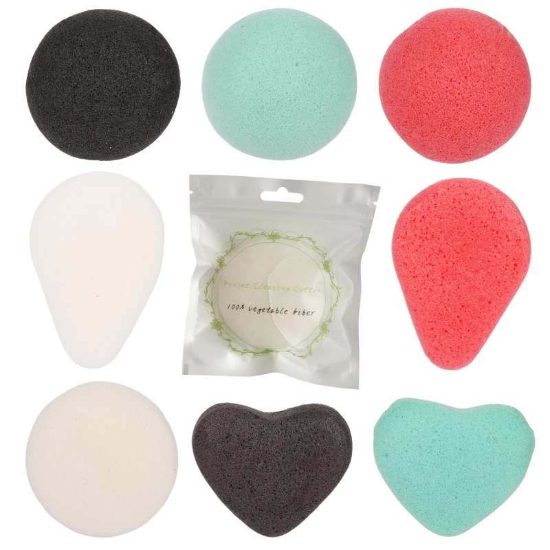 3 формы 4 цвета Очищение лица спонж Конняку контроль масла мытье уход за лицом пудра для лица, макияж инструменты