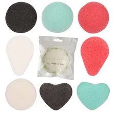 3 формы 4 цвета Очищение лица спонж Конняку контроль масла мытье уход за лицом пудра для лица, макияж инструменты