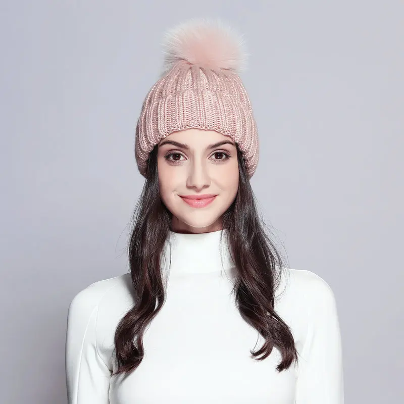 Повседневная Кепка с помпоном gorros Толстая однотонная Лыжная Женская кепка