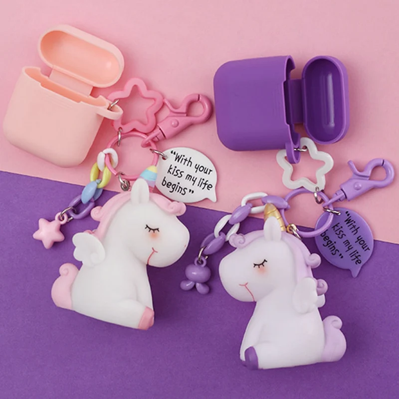 

Cute Unicorn Silicone Case for Apple Airpods Bluetooth Wireless Earphone Accessories Air pods Headset Headphone Protective Cover