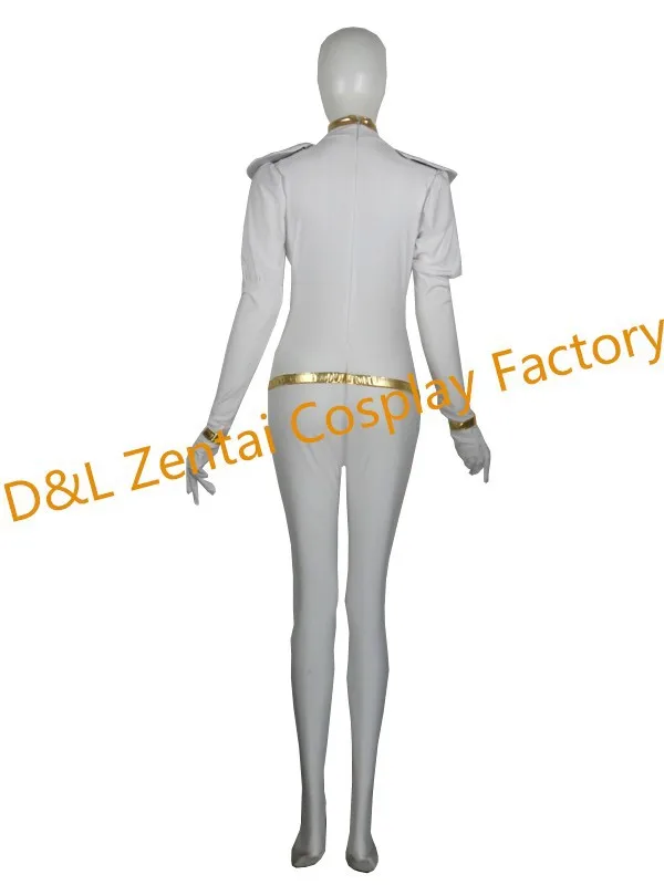 Free Shipping DHL X- Men Storm Ororo Munroe Superhero Costume White Lycra Spandex Suit Halloween Cosplay Costume XM112-1 (3)