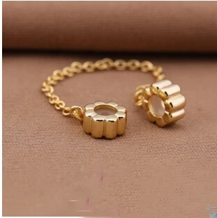 Silver Charms gold Safety Chain Fits 