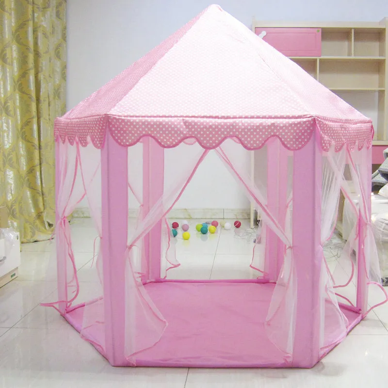 Складные розовые палатки в форме замка для девочек, детский игровой домик, Детская игровая палатка для сна, портативная игровая палатка