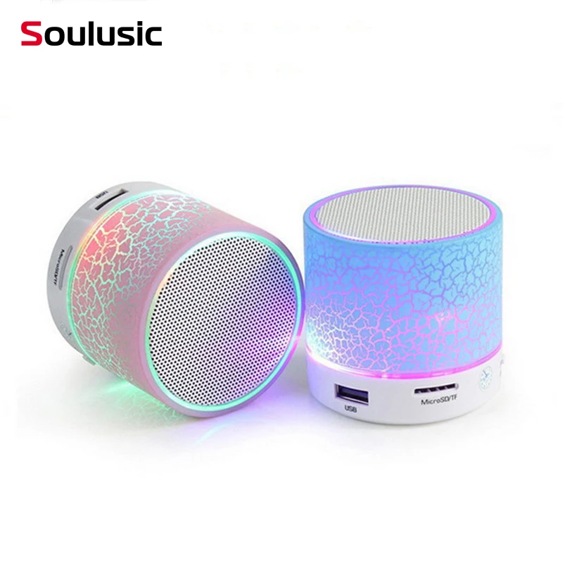 

Soulusic New A9 LED Mini Wireless Bluetooth Crack Speakers With Microphone Handsfree Portable Stereo Audio TF USB LoundSpeaker