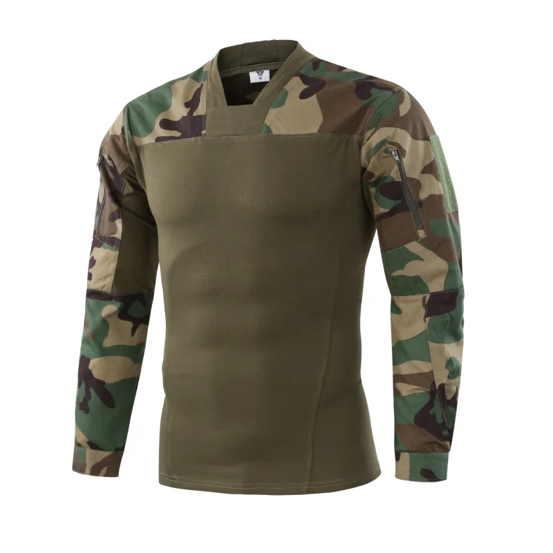 Мужская камуфляжная рубашка в стиле милитари II с длинным рукавом, брендовая хлопковая Повседневная тактическая футболка, мужские тренировочные рубашки 2XL BF657