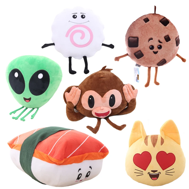 1pc creative emoji movie series plush toy Alienware, Sushi, Love Cat, Cookie, Monkey funny stuffed soft pillow cushion kids gift 1pc creative emoji movie series plush toy Alienware, Sushi, Love Cat, Cookie, Monkey funny stuffed soft pillow cushion kids gift