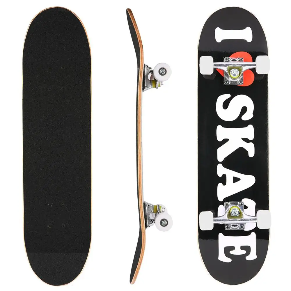 4 Wheels Adult Stunt Scooter Skateboard Print Wood board Scooter Skate