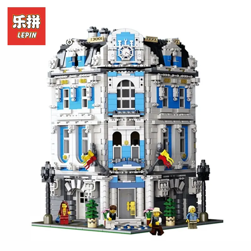 

LEPIN 15018 3196 cs Creator City Series Sunshine hotel MOC Model Building Kits Brick Toy Compatible LegoINGlys Christmas gifts