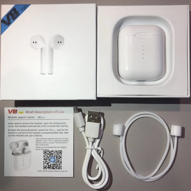 

Bluetooth Earphones V8 Wireless Bluetooth 5.0 With Pop-up True Wireless Noise Canceling Sport In-ear Earbuds Automatic pairing